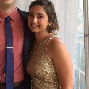 Gold sequined Bridesmaid dress